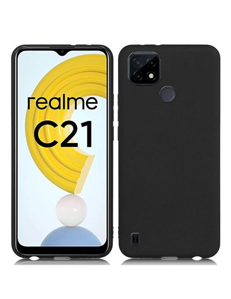 CUSTODIA per REALME C21 - IN GEL TPU SILICONE SLIM COLORE NERO SATINATO