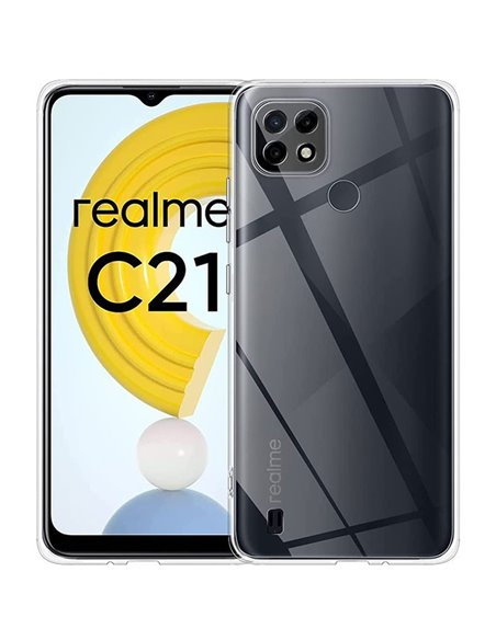 CUSTODIA per REALME C21 - IN GEL TPU SILICONE TRASPARENTE