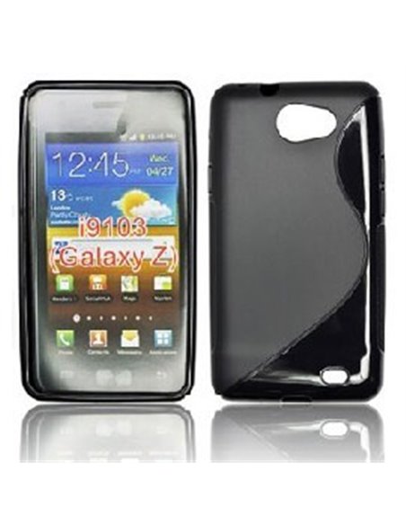 CUSTODIA GEL TPU SILICONE DOUBLE per SAMSUNG I9103 Galaxy R COLORE NERO