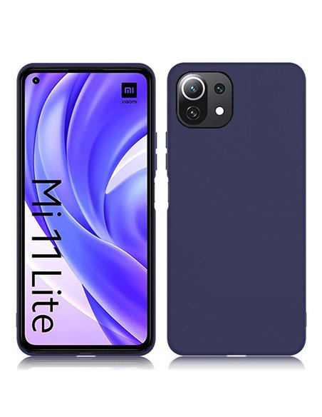 CUSTODIA per XIAOMI MI 11 LITE 5G, MI 11 LITE 4G - IN GEL TPU SILICONE SLIM COLORE BLU SATINATO