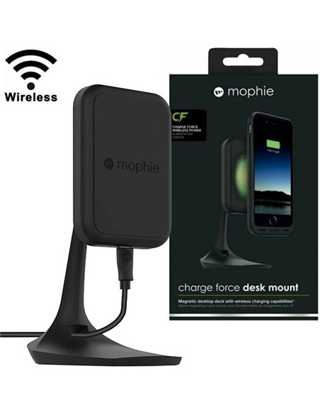 SUPPORTO UNIVERSALE MAGNETICO DA TAVOLO CON RICARICA WIRELESS PER DISPOSITIVI FINO A 5.5' NERO MOPHIE BLISTER - ATTENZIONE..