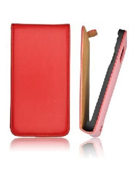 CUSTODIA VERTICALE SLIM FLIP PELLE per APPLE IPHONE 4, 4s COLORE ROSSO