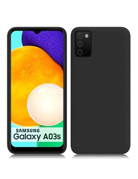 CUSTODIA per SAMSUNG GALAXY A03s (SM-A037F) - IN GEL TPU SILICONE SLIM COLORE NERO SATINATO