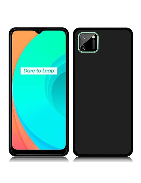 CUSTODIA per REALME C11 - IN GEL TPU SILICONE COLORE NERO - ATTENZIONE: Non compatibile con versione 2021!