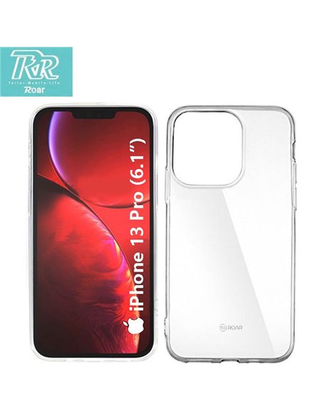 CUSTODIA per APPLE IPHONE 13 PRO (6.1') IN GEL TPU SILICONE TRASPARENTE ALTA QUALITA' ROAR COLORFUL BLISTER