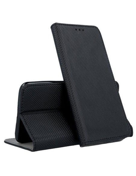 CUSTODIA per SAMSUNG GALAXY A03s (SM-A037F) - FLIP ORIZZONTALE CON CHIUSURA MAGNETICA INVISIBILE ED INTERNO IN TPU COLORE NERO