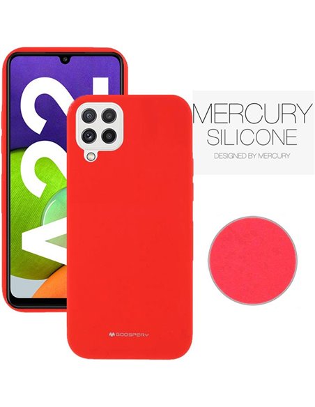 CUSTODIA per SAMSUNG GALAXY A22 (SM-A225F) - IN SILICONE CON INTERNO IN MICROFIBRA COLORE ROSSO ALTA QUALITA' BLISTER - ATTENZIO