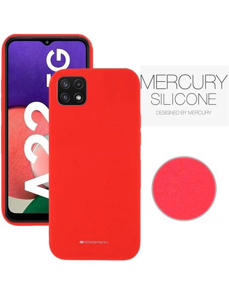 CUSTODIA per SAMSUNG GALAXY A22 5G (A226B) - SILICONE CON INTERNO IN MICROFIBRA COLORE ROSSO ALTA QUALITA' BLISTER - ATTENZIONE.