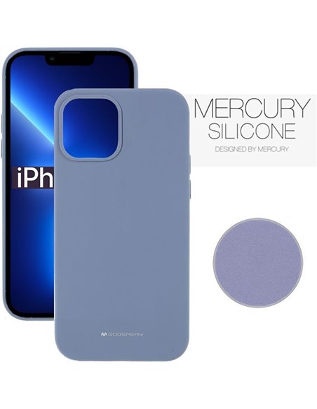 CUSTODIA per APPLE IPHONE 13, IPHONE 14 (6.1') IN SILICONE CON INTERNO IN MICROFIBRA COLORE LAVANDA ALTA QUALITA' MERCURY BLISTE