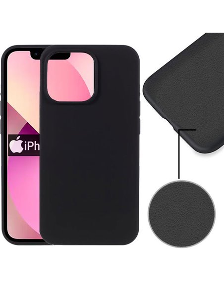 CUSTODIA per APPLE IPHONE 13 MINI (5.4') IN SILICONE CON EFFETTO SOFT TOUCH ED INTERNO IN MICROFIBRA NERO VERSIONE ECONOMICA