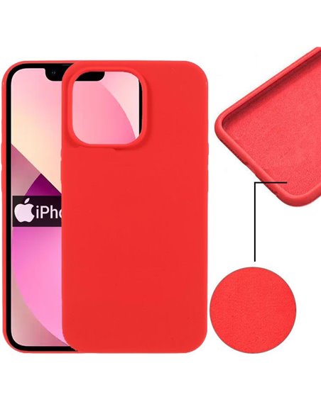 CUSTODIA per APPLE IPHONE 13 MINI (5.4') IN SILICONE CON EFFETTO SOFT TOUCH ED INTERNO IN MICROFIBRA ROSSO VERSIONE ECONOMICA