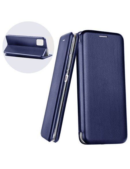 CUSTODIA per APPLE IPHONE 13 PRO (6.1') - FLIP ORIZZONTALE SIMILPELLE CON CHIUSURA MAGNETICA INVISIBILE E INTERNO IN TPU BLU