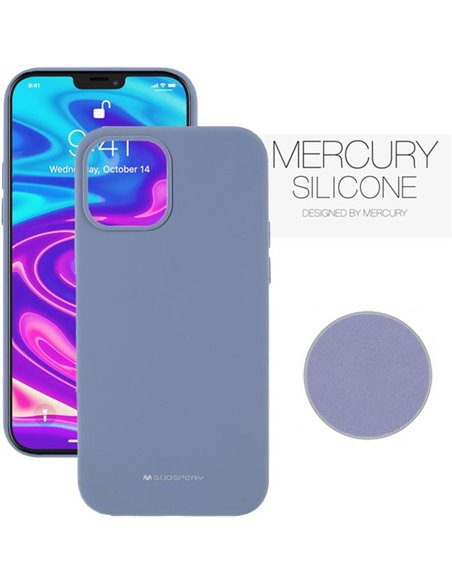 CUSTODIA per APPLE IPHONE 13 PRO (6.1') IN SILICONE CON INTERNO IN MICROFIBRA COLORE LAVANDA ALTA QUALITA' MERCURY BLISTER