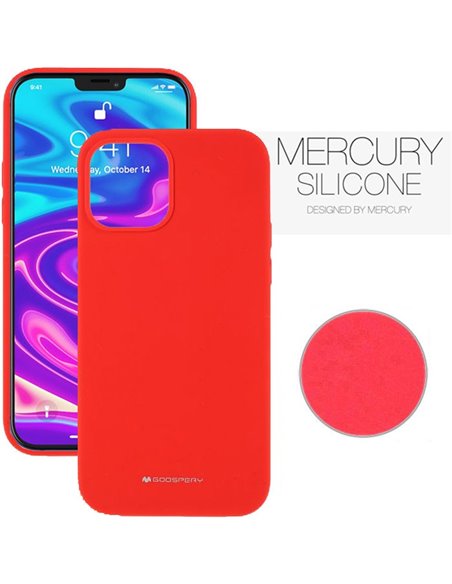 CUSTODIA per APPLE IPHONE 13 PRO (6.1') IN SILICONE CON INTERNO IN MICROFIBRA COLORE ROSSO ALTA QUALITA' MERCURY BLISTER