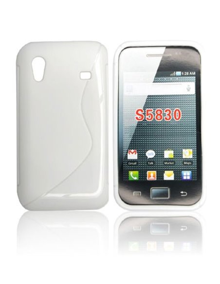 CUSTODIA GEL TPU SILICONE DOUBLE per SAMSUNG S5830 GALAXY ACE COLORE BIANCO