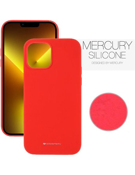 CUSTODIA per APPLE IPHONE 13 PRO MAX (6.7') IN SILICONE CON INTERNO IN MICROFIBRA COLORE ROSSO ALTA QUALITA' MERCURY BLISTER