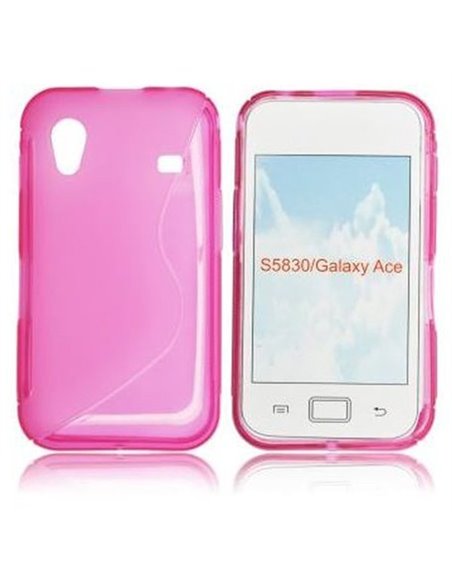 CUSTODIA GEL TPU SILICONE DOUBLE per SAMSUNG S5830 GALAXY ACE COLORE ROSA