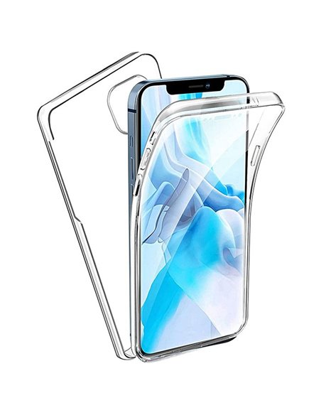 CUSTODIA per APPLE IPHONE 13 PRO MAX (6.7') - CON PARTE POSTERIORE RIGIDA + PARTE FRONTALE IN TPU SILICONE TRASPARENTE