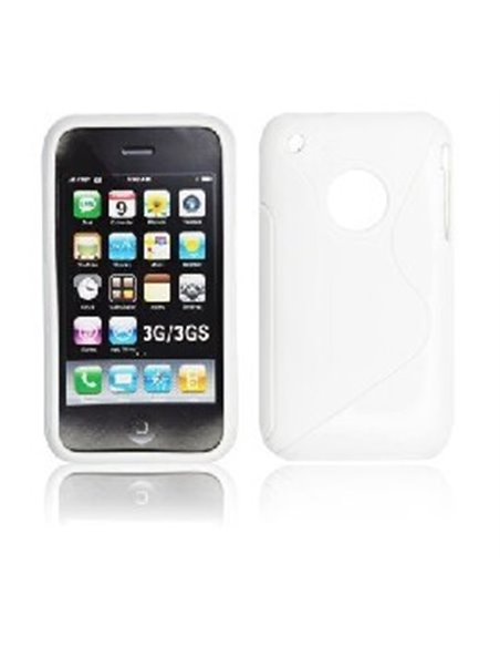 CUSTODIA GEL TPU SILICONE DOUBLE per IPHONE 3G,3GS COLORE BIANCO