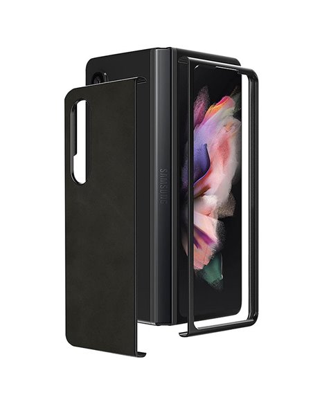 CUSTODIA per SAMSUNG GALAXY Z FOLD 3 5G (SM-F926)- COMPOSTA DA 1 PARTE RIGIDA + 1 BUMPER PER IL COVER SCREEN COLORE NERO