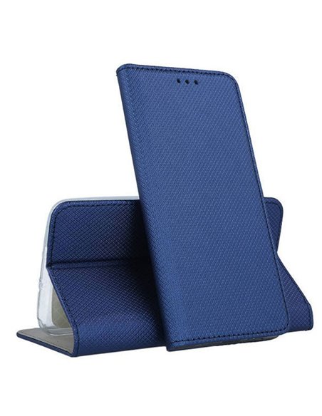 CUSTODIA per SAMSUNG GALAXY A03s (SM-A037F) - FLIP ORIZZONTALE CON CHIUSURA MAGNETICA INVISIBILE ED INTERNO IN TPU COLORE BLU