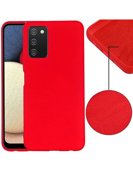 CUSTODIA per SAMSUNG GALAXY A03s (SM-A037F) IN SILICONE EFFETTO SOFT TOUCH CON INTERNO IN MICROFIBRA COLORE ROSSO VERSIONE ECO