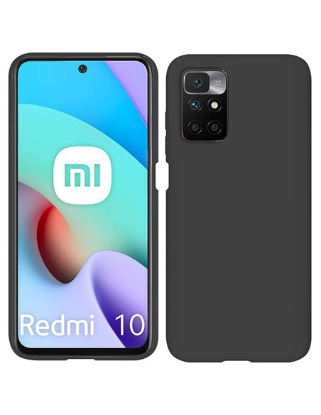 CUSTODIA per XIAOMI REDMI 10 (2021/2022) - IN GEL TPU SILICONE SLIM COLORE NERO SATINATO