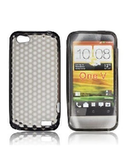 CUSTODIA GEL TPU SILICONE SEMI-RIGIDA per HTC ONE V COLORE NERO