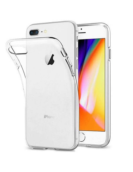 CUSTODIA per APPLE IPHONE 7 PLUS, IPHONE 8 PLUS - IN GEL TPU SILICONE 1,8mm TRASPARENTE