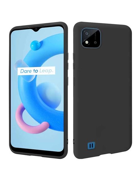 CUSTODIA per REALME C11 2021, C20 - IN TPU SILICONE COLORE NERO SATINATO - ATTENZIONE: Non compatibile con versione precedente!