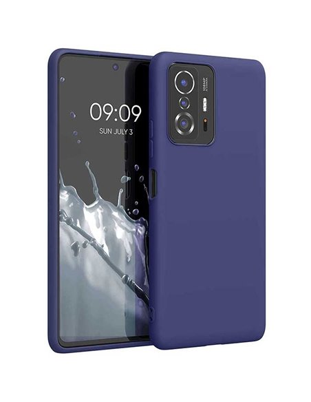 CUSTODIA per XIAOMI 11T (5G), 11T PRO (5G) - IN GEL TPU SILICONE SLIM COLORE BLU SATINATO