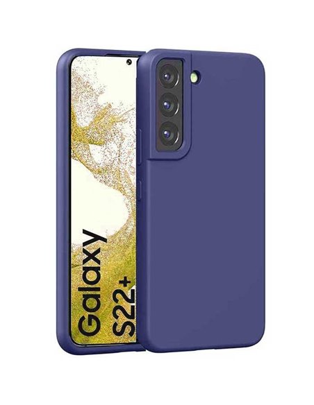 CUSTODIA per SAMSUNG GALAXY S22 PLUS 5G (SM-S906B) IN GEL TPU SILICONE SLIM COLORE BLU SATINATO