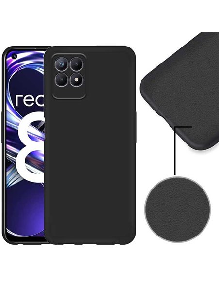 CUSTODIA per REALME 8i - SILICONE CON EFFETTO SOFT TOUCH ED INTERNO IN MICROFIBRA COLORE NERO VERSIONE ECO - ATTENZIONE...