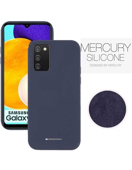 CUSTODIA per SAMSUNG GALAXY A03s (SM-A037F) - IN SILICONE CON INTERNO IN MICROFIBRA COLORE BLU ALTA QUALITA' MERCURY BLISTER