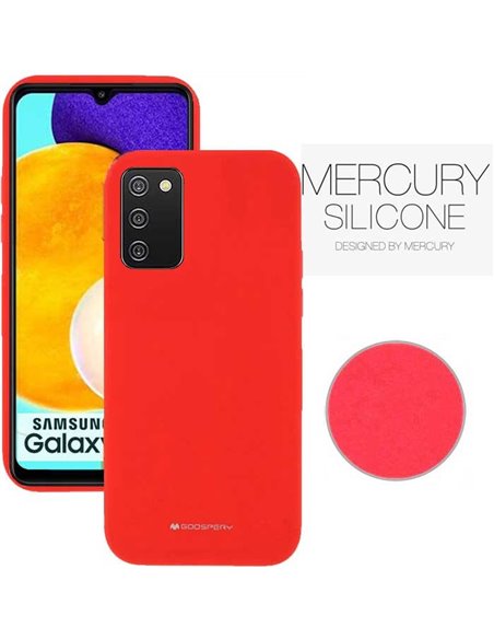 CUSTODIA per SAMSUNG GALAXY A03s (SM-A037F) - IN SILICONE CON INTERNO IN MICROFIBRA COLORE ROSSO ALTA QUALITA' MERCURY BLISTER