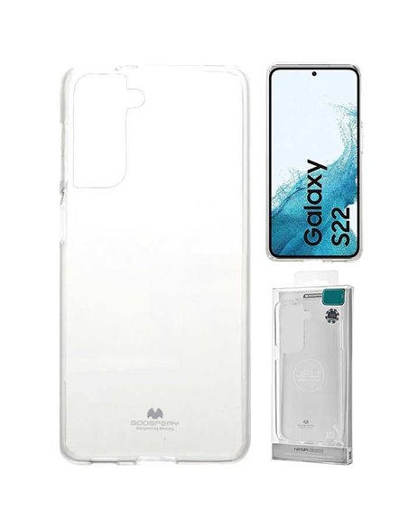 CUSTODIA per SAMSUNG GALAXY S22 5G (SM-S901B) IN GEL TPU TRASPARENTE ALTA QUALITA' MERCURY BLISTER