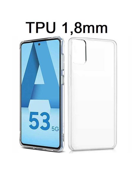 CUSTODIA per SAMSUNG GALAXY A53 5G (SM-A536U) - IN GEL TPU SILICONE 1,8mm TRASPARENTE