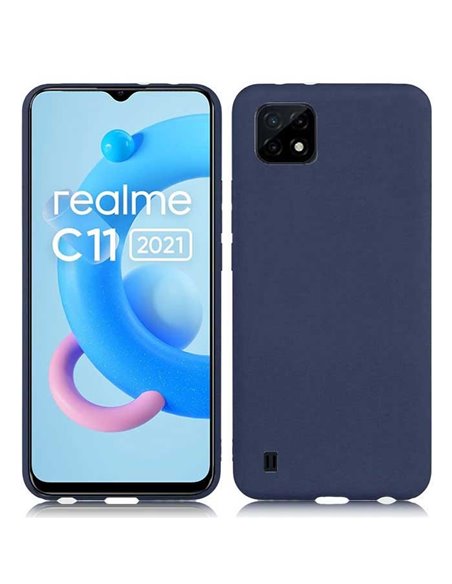 CUSTODIA per REALME C11 2021, C20 - IN TPU SILICONE COLORE BLU SATINATO - ATTENZIONE: Non compatibile con versione precedente!