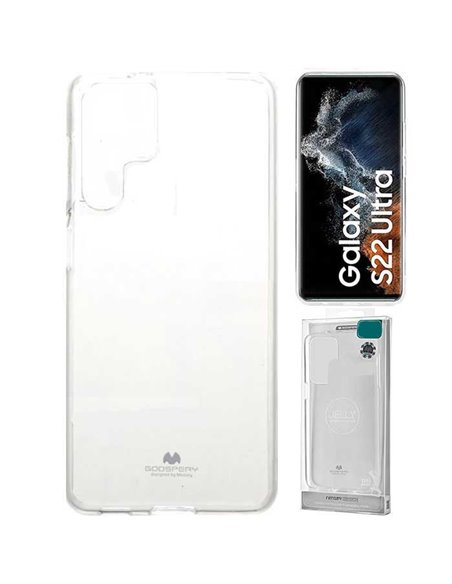 CUSTODIA per SAMSUNG GALAXY S22 ULTRA 5G (SM-S908B) IN GEL TPU TRASPARENTE ALTA QUALITA' MERCURY BLISTER