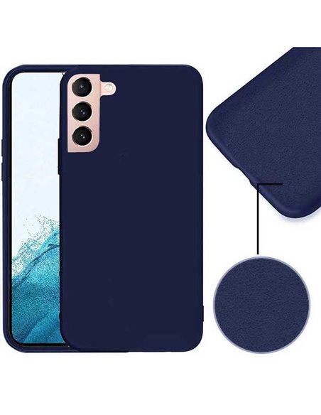 CUSTODIA per SAMSUNG GALAXY S22 5G (S901B) SILICONE EFFETTO SOFT TOUCH - INTERNO IN MICROFIBRA BLU VERSIONE ECONOMICA