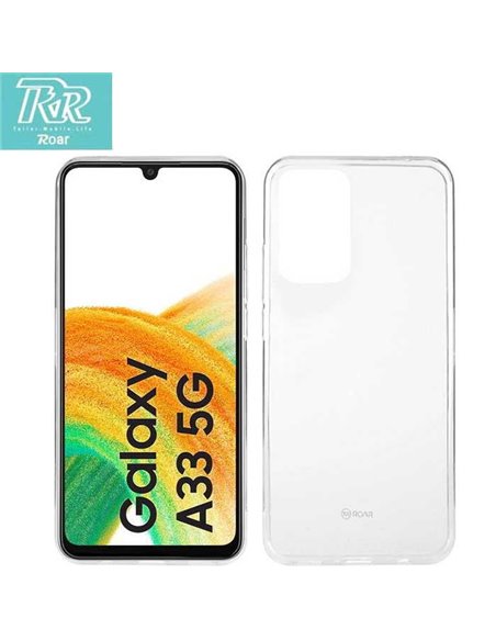 CUSTODIA per SAMSUNG GALAXY A33 5G (SM-A336) - IN GEL TPU SILICONE TRASPARENTE ALTA QUALITA' ROAR COLORFUL BLISTER