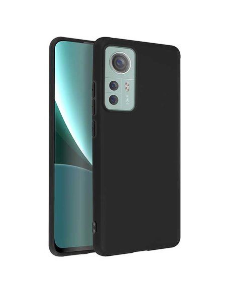 CUSTODIA per XIAOMI 12, 12X - IN GEL TPU SILICONE SLIM COLORE NERO SATINATO