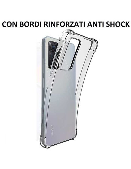 CUSTODIA per XIAOMI REDMI NOTE 11 PRO (4G/5G), REDMI NOTE 12 PRO (4G) - SILICONE TRASPARENTE 0,5mm CON BORDI RINFORZATI ANTI SHO