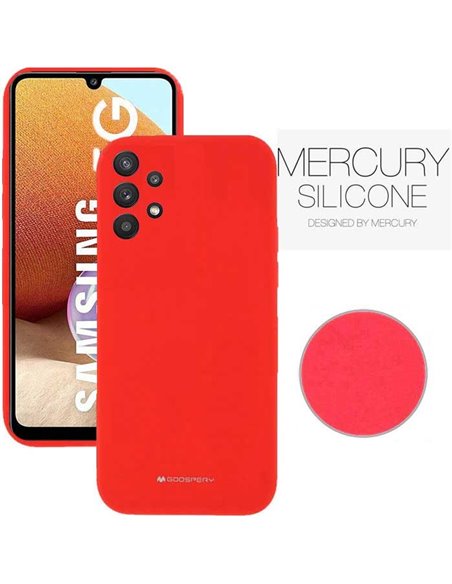 CUSTODIA per SAMSUNG GALAXY A32 4G (A325F) - SILICONE CON INTERNO IN MICROFIBRA COLORE ROSSO ALTA QUALITA' MERCURY - ATTENZIONE.