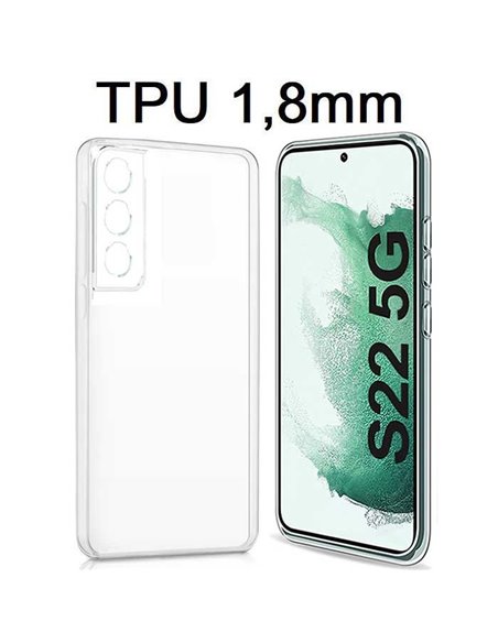 CUSTODIA per SAMSUNG GALAXY S22 5G (SM-S901B) - IN GEL TPU SILICONE 1,8mm TRASPARENTE