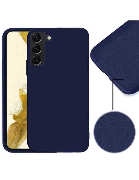 CUSTODIA per SAMSUNG GALAXY S22 PLUS 5G (S906B) SILICONE EFFETTO SOFT TOUCH - INTERNO IN MICROFIBRA COLORE BLU