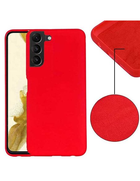 CUSTODIA per SAMSUNG GALAXY S22 PLUS 5G (S906B) SILICONE EFFETTO SOFT TOUCH - INTERNO IN MICROFIBRA COLORE ROSSO