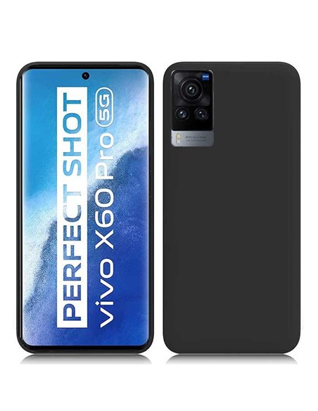 CUSTODIA per VIVO X60 PRO 5G - IN GEL TPU SILICONE SLIM COLORE NERO SATINATO