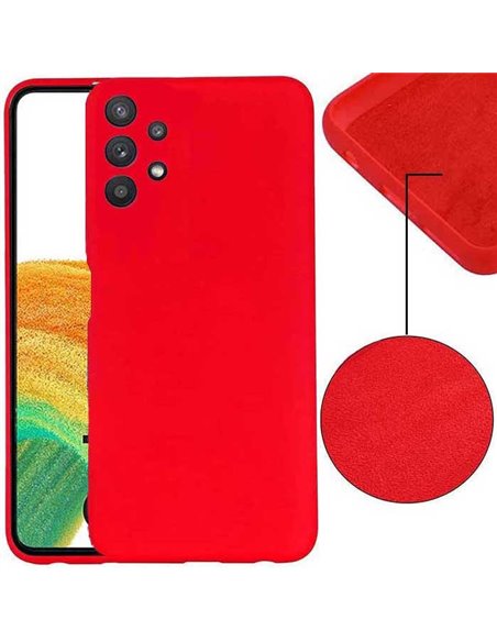 CUSTODIA per SAMSUNG GALAXY A33 5G (A336) IN SILICONE EFFETTO SOFT TOUCH CON INTERNO IN MICROFIBRA COLORE ROSSO VERSIONE ECO