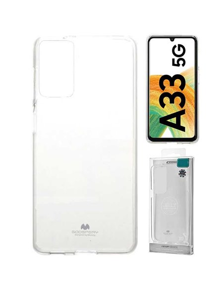 CUSTODIA per SAMSUNG GALAXY A33 5G (A336) IN GEL TPU TRASPARENTE ALTA QUALITA' MERCURY BLISTER